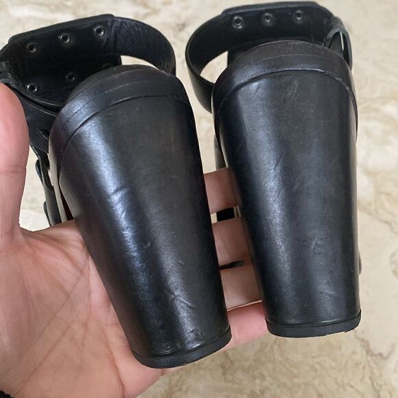 Rag & Bone Deane Leather T-Strap Sandals Stacked Heel - Picture 12 of 16